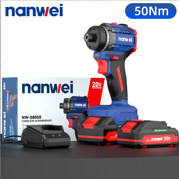 S8050-1600RPM High Torque Lightweight Impact Driver Durable Screwdriver Anti-slip Handle Working Light Electric Screwdriver