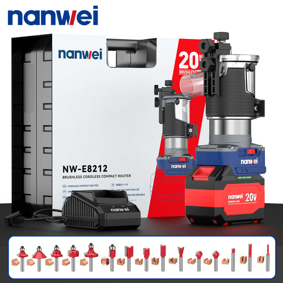 E8212 NANWEI 450w Electric Hand Trimmer Laminate Milling Engraving Wood Router Machine 25000rpm Compact Wood Router Trimmer