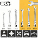 N-00055 Ratchet Spanner Wrench Set 8-22mm Gear Ring Ratcheting Combination Wrench Kit Metric Flexible Head with Canvas Bag-9