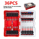 Impact Tough Magnetic 1 in 2 in Shank 36 Bit Anti-Slip Cross Screwdriver Set with quick release bit Holder(36-Piece)（副本）-3