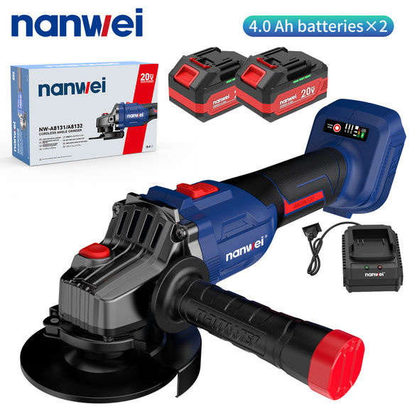 NW-A8312 Brushless Cordless Angle Grinder M14 Grinding Machine Cutting Electric Grinder 20V for 18V Battery Power Tool DIY Trigger