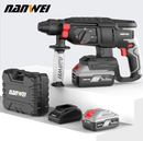 5261-NANWEI 4.0Ah 21V Power Hammer Drills Cordless Electric Brushless Rotary Hammer Machine Power Tools-1