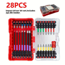 Impact Tough Magnetic 1 in 2 in Shank 36 Bit Anti-Slip Cross Screwdriver Set with quick release bit Holder(36-Piece)（副本）-11